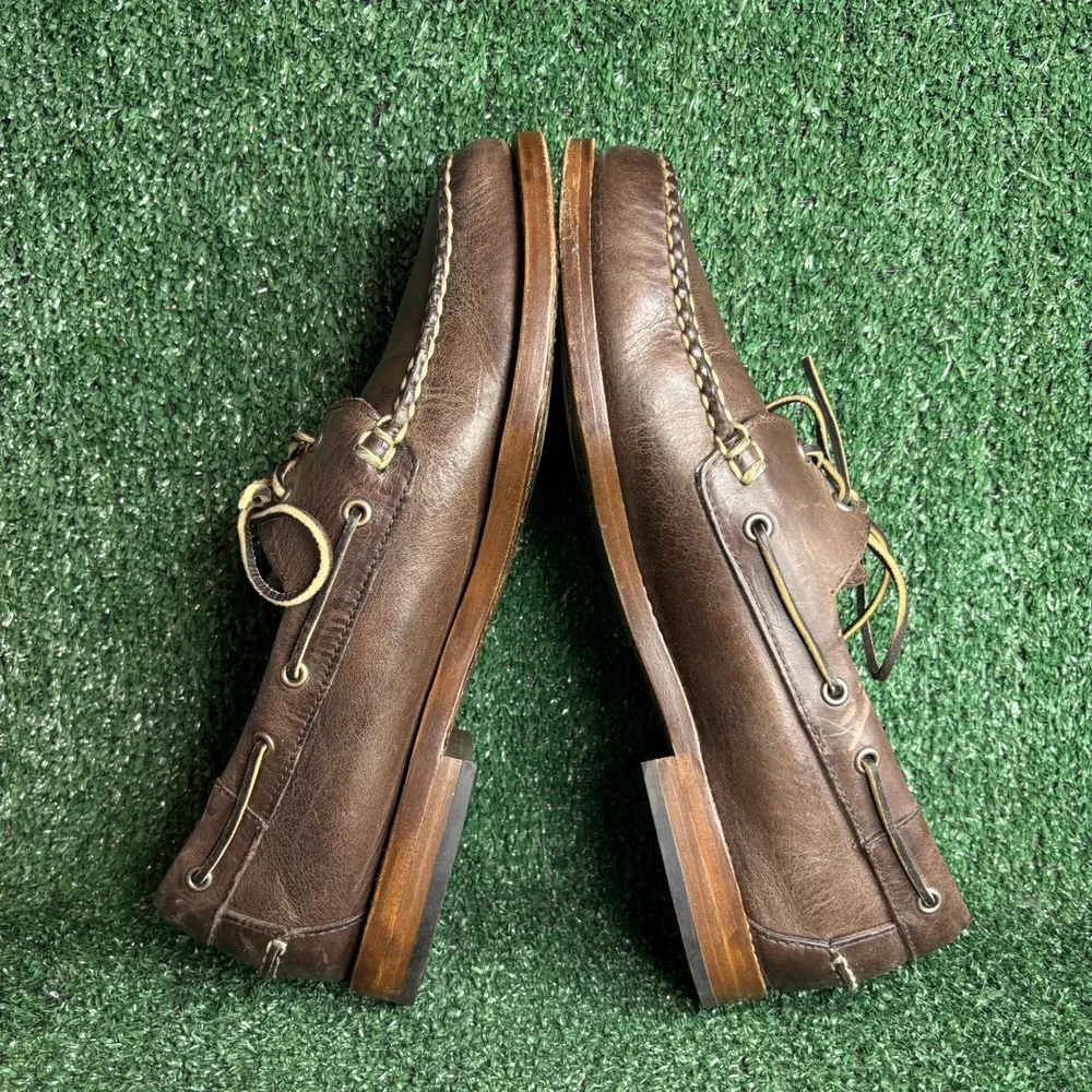 Thursday Boot Co. Everyday Handcrafted Leather Moc Boat Shoes Brown Mens Sz 10.5